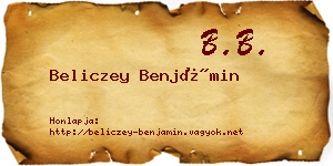 Beliczey Benjámin névjegykártya