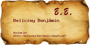Beliczey Benjámin névjegykártya