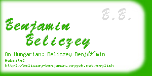 benjamin beliczey business card